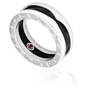 Bvlgari ring 50 5 save the children Bulgarian Elegant Silver and Black Ring